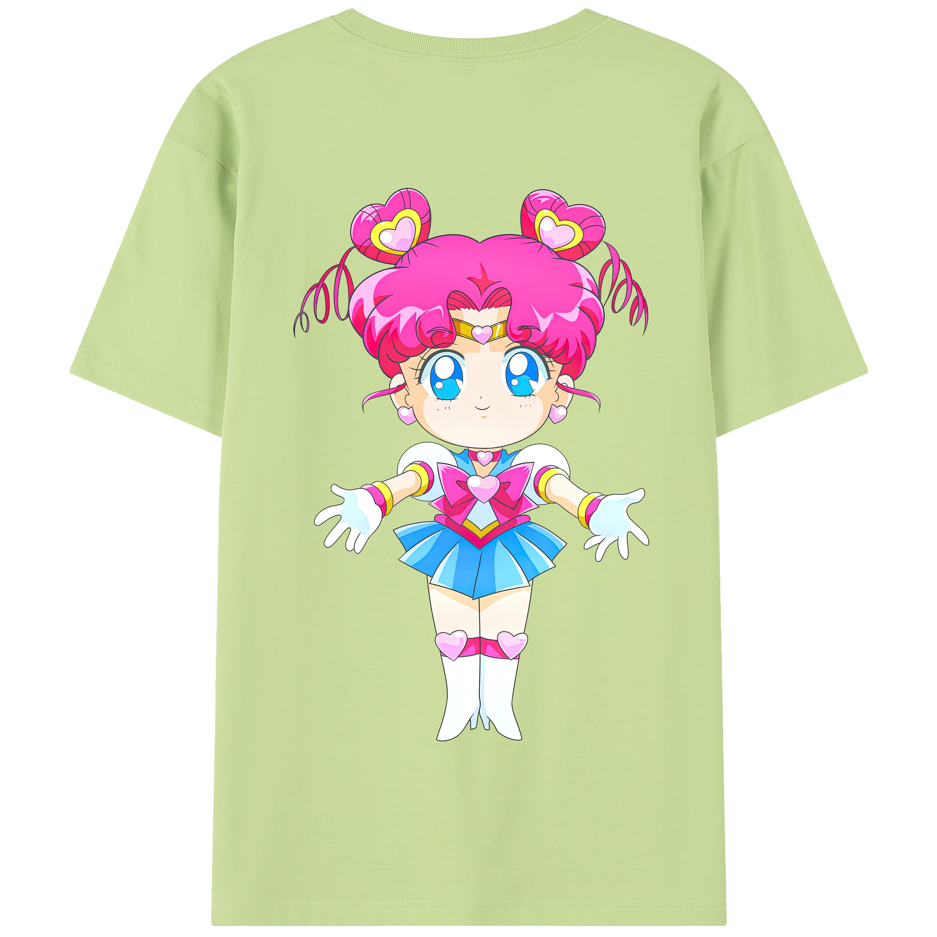（画像用） 美少女戦士セーラームーン ちびうさ Sailor Moon Chibiusa Tsukino Usagi Small Lady Serenity 綿100％半袖Tシャツ（背面プリント）